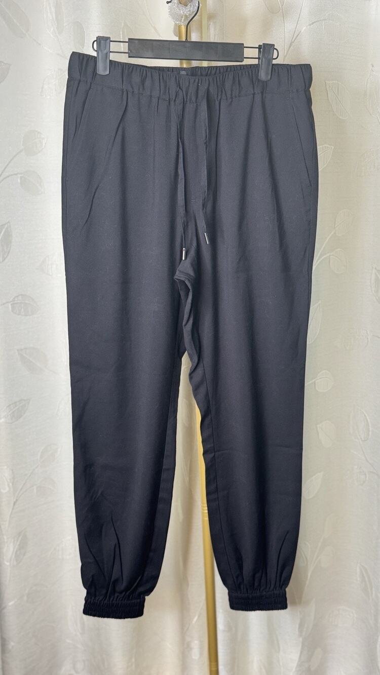 NWT Wildfang Empower Elastic Drawstring Black Jogger Pants, Size M, MSRP $128